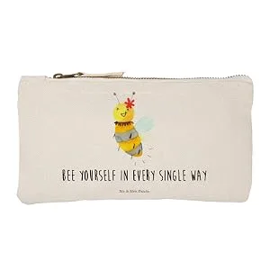 Mr. & Mrs. Panda size S Small make -up bag Bee flower - gift spring folder case cosmetics bag cosmetics bumblebee makeup wasp white s small - Image