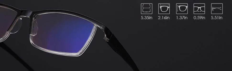 LUFF 4Pcs Anti-Blue Ray Reading Glasses Portable Ultralight Readers 3.5X Black - product information 5
