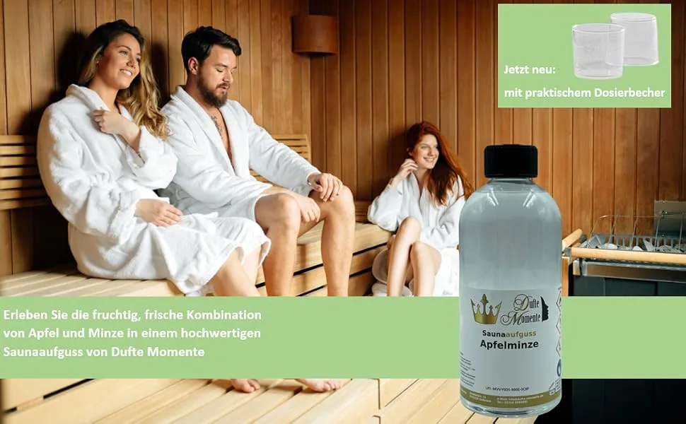 Small moments sauna infusion concentrate apple mint - 500ml in a PET bottle with drip closure and child locking - also for professional users apple mint 500ml - Apfelminze_500ml_Haupt_Becher