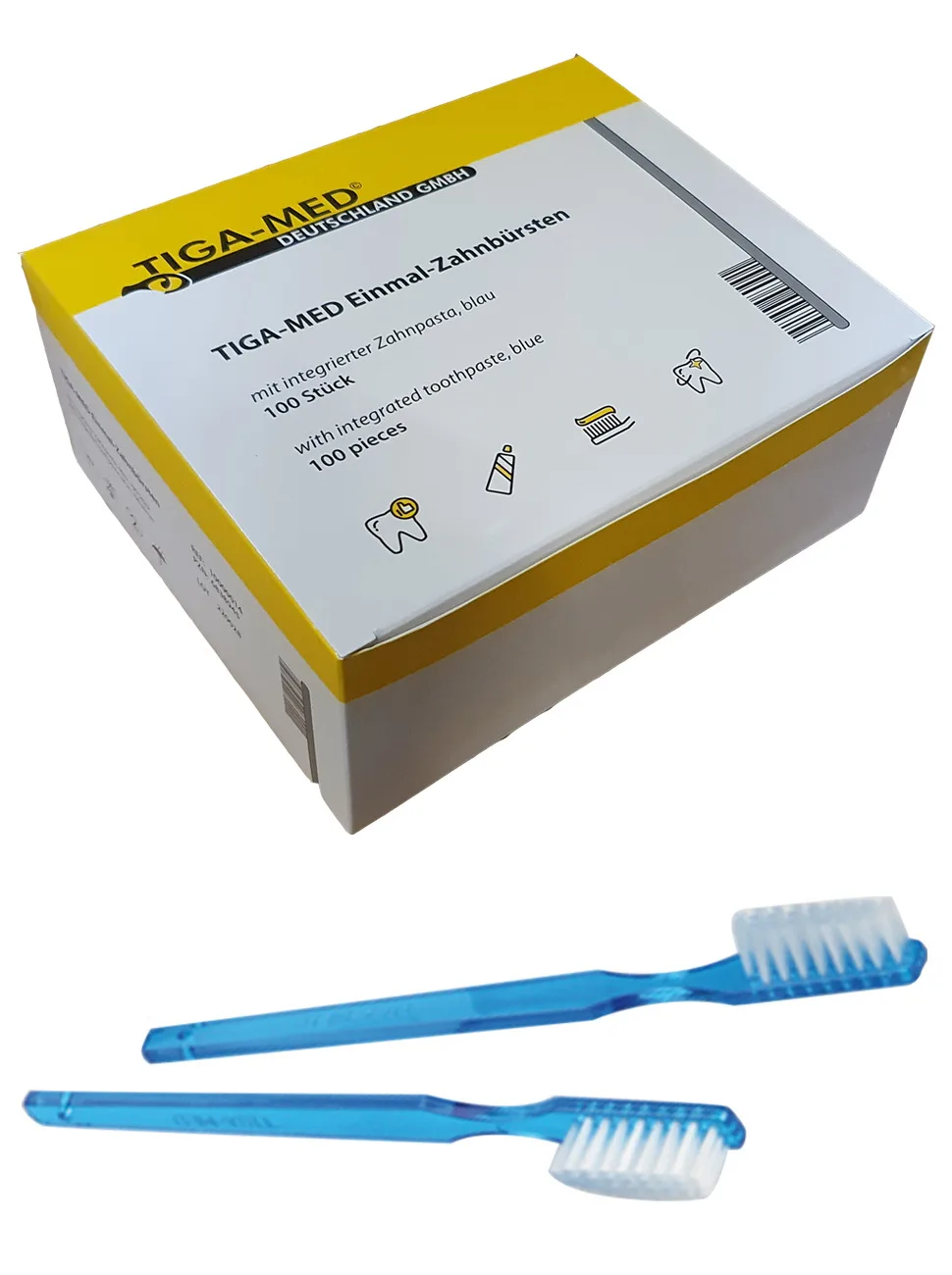 Disposable toothbrushes Disposable toothbrushes 300 pieces Disposable toothbrushes with toothpaste on the bristles Original Tiga-Med quality - Zahnbürsten TIGA-MED