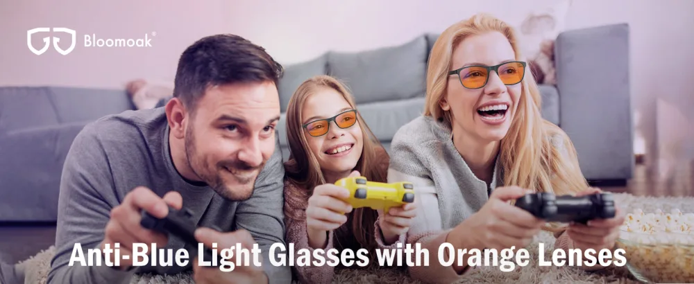 BloomoAK-99 % blue light-blocking glasses gaming gaming-free-free-free-anti-fatigue suitable for screens games television orange-99 %-rectangular matt black (m)-mai novelties rectangular - blaulichtfilter brille herren