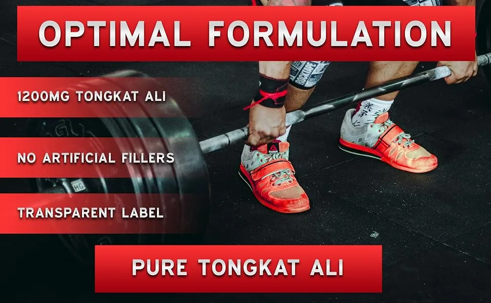 Tongkat Ali Extract (Longjack) Eurycoma Longifolia, 1200mg per Serving, (120 Capsules) - Indonesian Ginseng - Stamina, Drive, Athletic Performance & Muscle Mass - Gluten Free & Non-GMO - Tongkat Ali