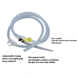 Silicone input hose accessories for intestinal cleaning long silicone hose 4 reusable tips in different sizes controlled water flow for enema for intestinal poisoning switch glass - Silikon-Einlaufschlauch