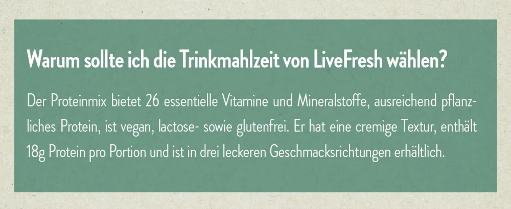 LiveFresh protein powder chocolate (450g) |Vegan drinking meal from rice soy pea & hemp protein |With 29g protein per portion of chocolate 450g - Proteinpulver