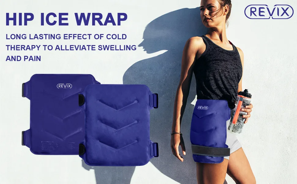 REVIX Ice Pack for Hip Replacement, Ice Wraps Flexible Gel Cold Pack for Bursitis Hip Pain Relief, Cold Compress Therapy for Sciatica, Inflammation and Swelling Navy - hip ice pack