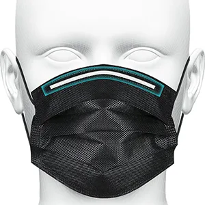 Black Disposable Face Masks 4 Layers Protection 50Pcs, Breathable Dust Mask Mouth Covers for Adult - product information 3