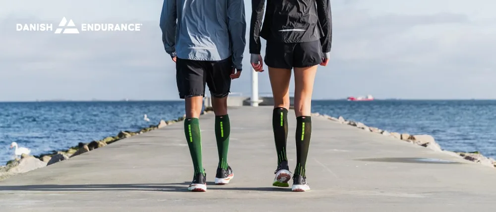 Danish Endurance compression stockings sports compression socks support stockings thrombosis socks 21-26 mmHg for men & women gray/black 39-42 - Large