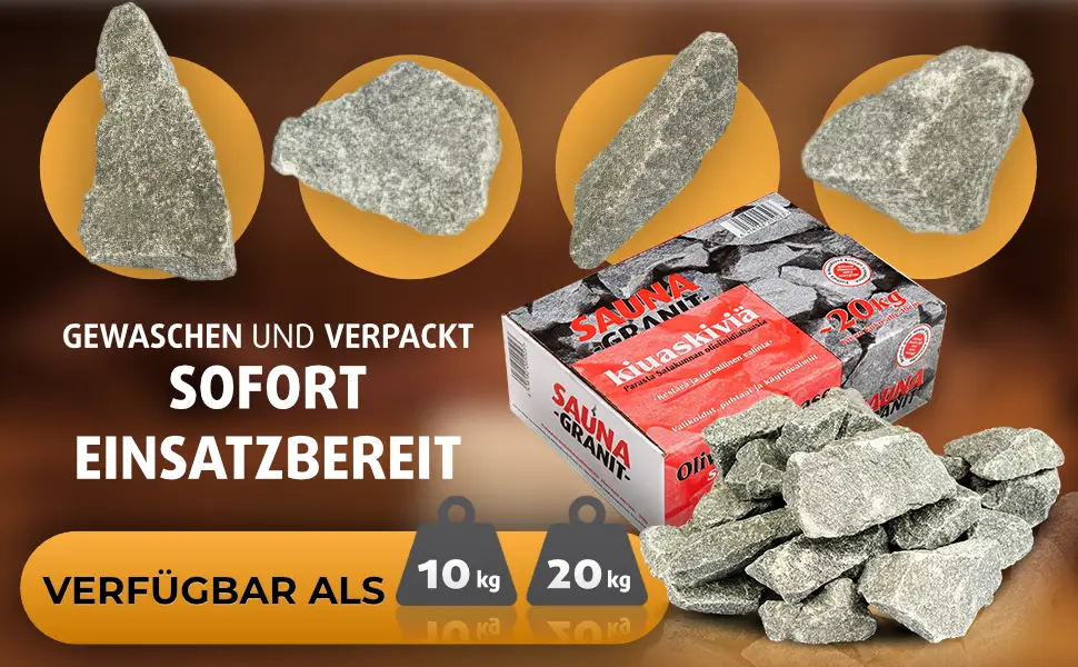 Sauna stones size 1 20kg - SaunaSteine