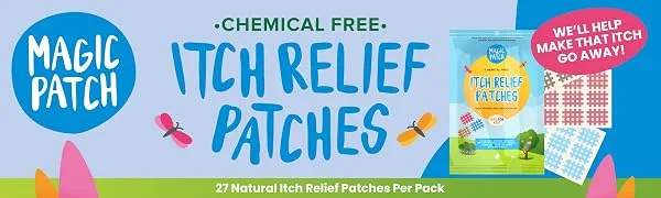 BuzzPatch Magic Patch Itch Relief Patches - 27 Patches - Chemical Free, Natural Itch Relief - Bug Bite Relief for Mosquitos, Ticks, Midges, Sandflies (1) - Itch Relief Patches