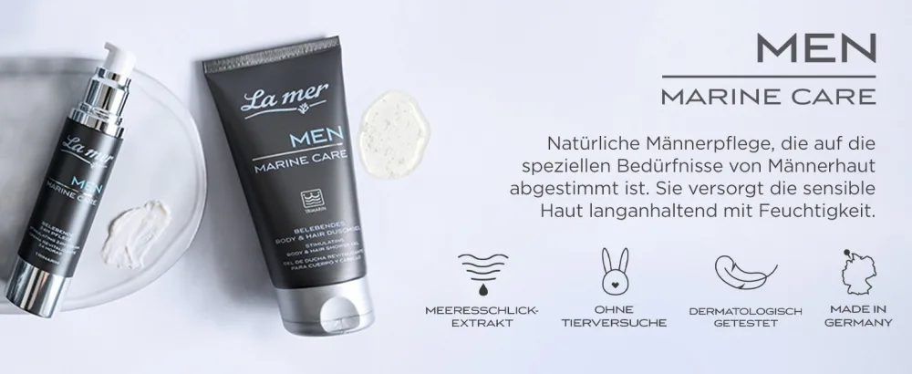 La mer marine care calming after shave balm - mitigates irritation tensions and razor burn - moisturizing and calming - suitable for sensitive skin - 100 ml - Men Header Desk