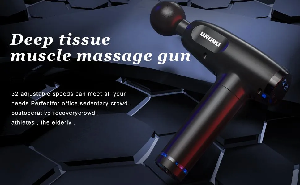 URORU Massage Gun Deep Tissue Massager Back Massager for Athletes Portable Body Muscle Massager Professional Lightweight andheld Deep Tissue Massager… Black-04 - back massager