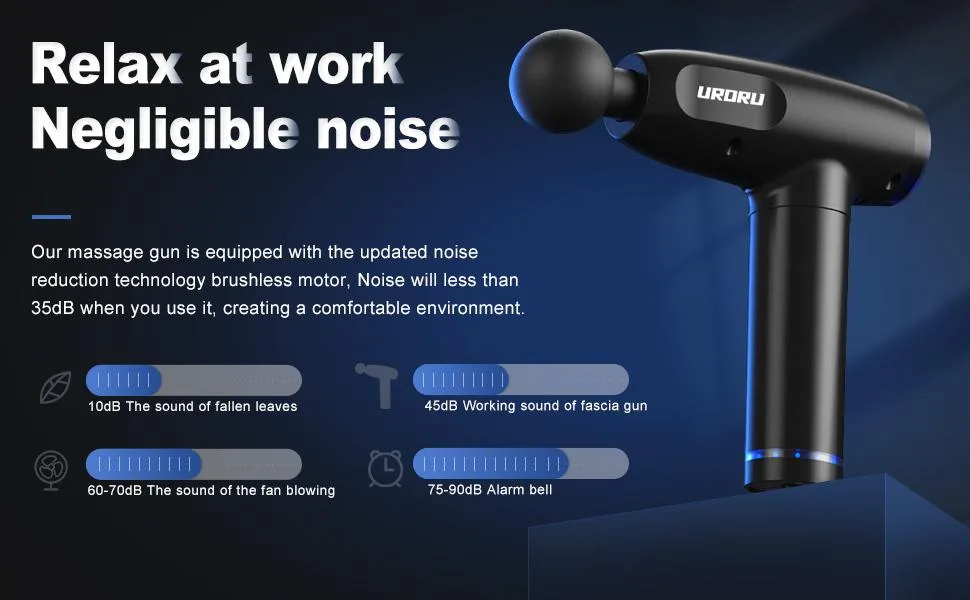 URORU Massage Gun Deep Tissue Massager Back Massager for Athletes Portable Body Muscle Massager Professional Lightweight andheld Deep Tissue Massager… Black-04 - Back Massagers