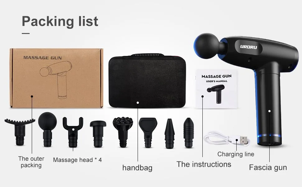 URORU Massage Gun Deep Tissue Massager Back Massager for Athletes Portable Body Muscle Massager Professional Lightweight andheld Deep Tissue Massager… Black-04 - leg massage