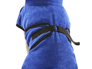 Pettom dog bathrobe microfiber dog towel quickly drying microfiber towel super absorbent comfortable and with adjustable straps for pets dogs and cats blue (m) m blue - Mikrofaser Hunde Bademantel Badetuch Hundebademantel Waschbare