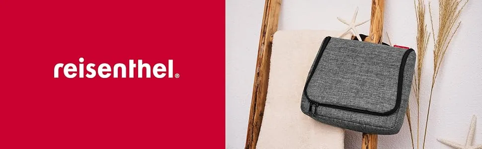 reisenthel toiletbag XL Twist Coffee - practical toiletry bag with hook water-repellent material - Banner