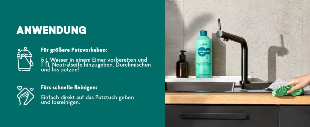 HAKA Neutral Soap Liquid Pur All-Purpose Cleaner 600 Applications pH-neutral long-lasting 3x1l Pur 1 l (pack of 3) - neutralseife