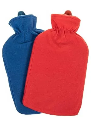 SIDCO hot water bottle large 2 x bed bottle hot water bottle heating bottle with cover 2 liters 2 pieces - Wärmflaschen