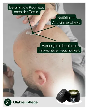 Better be bold nourishing bald shampoo (0-6mm) |Cleans effectively |PH-Balanced |Moisturizing |Skin -known |Wound healing at Rasurbrand |2x 200ml advantage pack 100 ml (2 Pack) - Glatzencreme