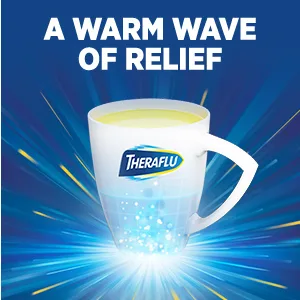 Theraflu Multi-Symptom Severe Cold and Severe Cold Cough Combo 12 ct Powder Plus Severe Cold Cough Daytime 6 ct Powder - a warm wave of relief