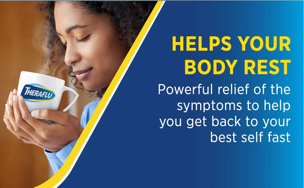Theraflu Multi-Symptom Severe Cold and Severe Cold Cough Combo 12 ct Powder Plus Severe Cold Cough Daytime 6 ct Powder - helps your body rest