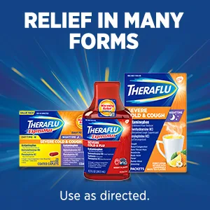 Theraflu Multi-Symptom Severe Cold and Severe Cold Cough Combo 12 ct Powder Plus Severe Cold Cough Daytime 6 ct Powder - relief in many forms