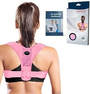 Doctor Developed Posture Support/Posture Correct/Stabilizer/Back Brace & Doctor Written Handbook - Fully Adjustable for Upper & Lower Back Pain & Support. Suitable for Men & Women (Pink, Medium) Pink Medium (Pack of 1) - Posture corrector,back brace,back brace for men,back brace for women,back pain,spine support