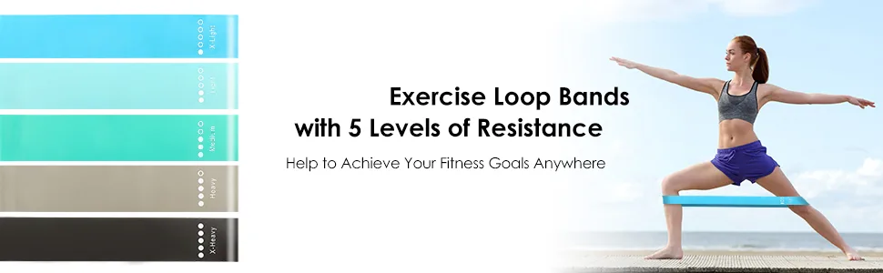 Resistance Loop Exercise Bands Set for Women Men Legs Butt Arms Shoulders Home Fitness, Strength Training, Yoga, Pilates Flexbands - product information 5