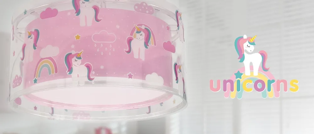 Dalber ceiling light for children unicorns animals unicorns ceiling lamp children's room pink - Kinderlampen Einhörner