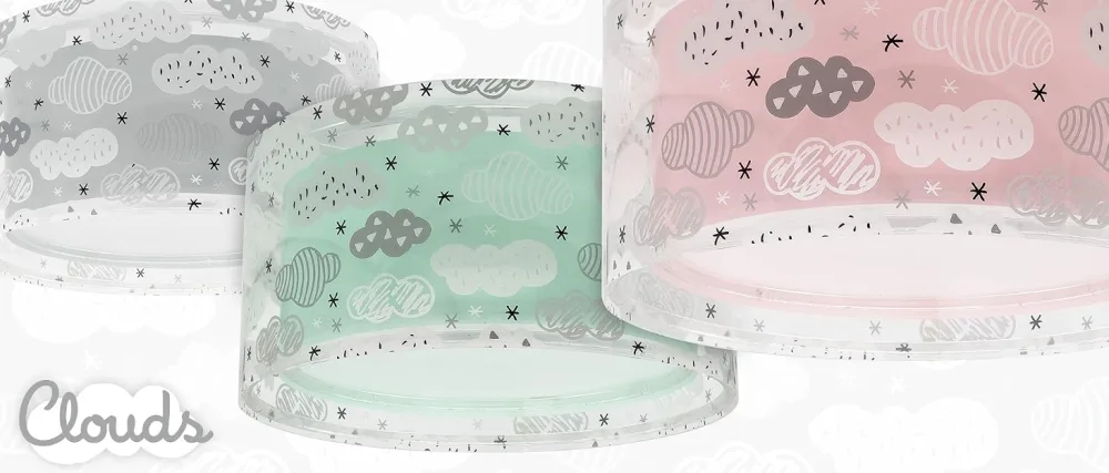 Dalber ceiling lamp children's room ceiling light for children Clouds Cloud Grey ceiling lamp children's room 41416E E27 - kinderlampen Wolken
