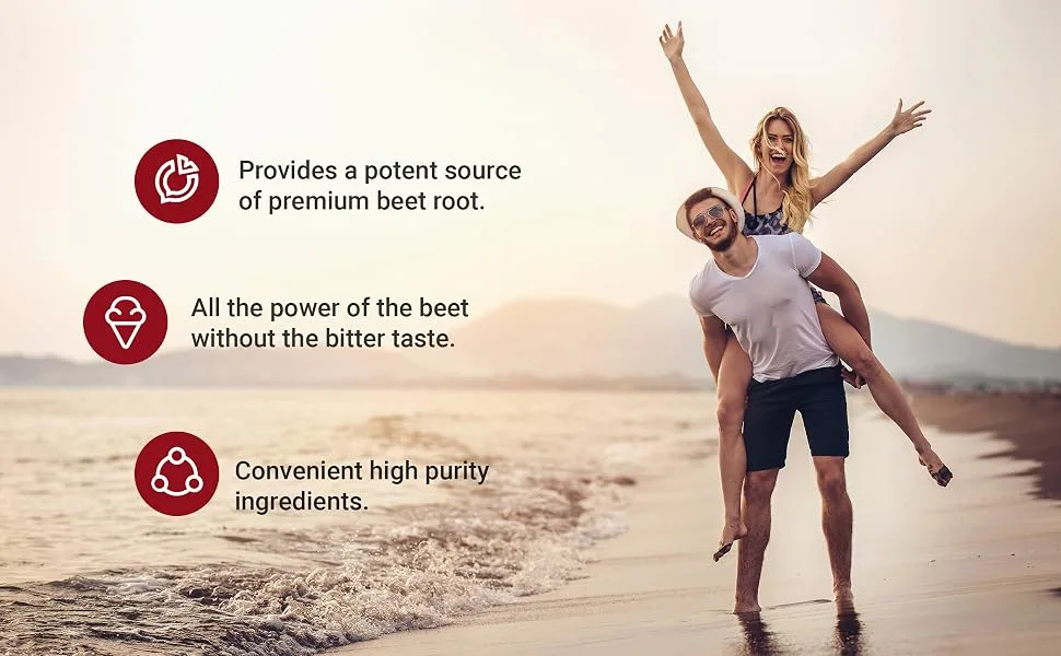 Beet Root Capsules - 1800mg Per Serving, 200 Counts, Made with Pure Beet Root Powder, Nitric Oxide Booster, Support Blood Pressure and Promote Energy - healthy beets