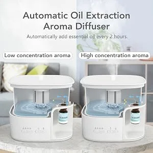 ASAKUKI Essential Oil Diffuser with Automatic Add Oil Design, 17 Hours of Consistent Scent, Large 500ml Aromatherapy Diffuser with 8 LED Lights, Cool Mist Humidifier with Timers - diffuser