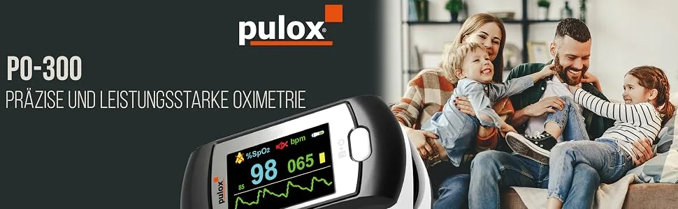 Pulox PO-300 pulse oximeter with color display and alarm including software for long-term recording - PO-300 Header