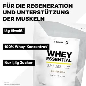 Body&Fit Whey Essential Vanilla for muscle building and muscle regeneration - Whey Protein (2500 grams) Vanilla 2500 grams - Whey Essential