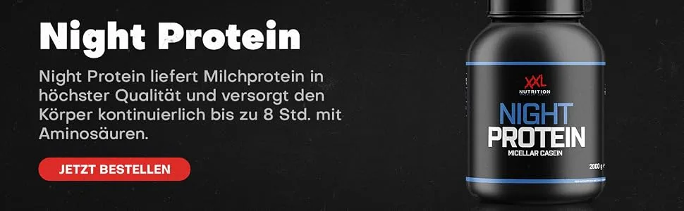 XXL Nutrition - Night Protein - Micellar Casein Protein Powder - High -quality casein protein powder - 2000 grams - strawberry strawberry 2000 grams - Night Protein