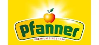 Pfanner A+C+E multi-fruit juice (8 x 1 l) - min. 25% fruit content vitamin-rich juice fruit drink in bulk pack - Pfanner Logo
