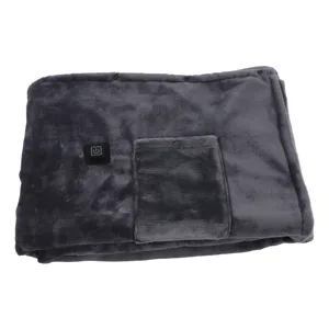 Electric Heated Blanket Small 5V Fast Heating Thickening Flannel USB Electric Blanket (160 * 80cm) Gray 160*80cm - 2019220021713-3