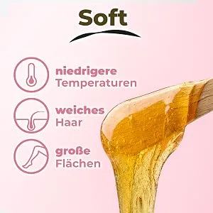 Set of 3 Sugaring Paste Mrs. Sugar 3x Spatulas Sugar Paste Hair Removal 550g each Soft Medium Strong with 3 Spatulas (Mix of 3) - Soft, Spatel, Konsistenz, niedrigere Temperaturen, weiches Haar, große Flächen
