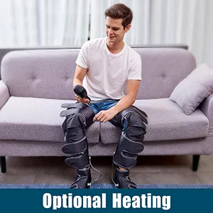 Leg Massager with Air Compression for Circulation & Muscles Relaxation, 2 Heat Levels Function, Feet Calf Thigh Massage Sequential Massager Device with Handheld Controller, 4 Modes 4 Intensities - Leg Masager with optional Heating