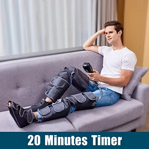 Leg Massager with Air Compression for Circulation & Muscles Relaxation, 2 Heat Levels Function, Feet Calf Thigh Massage Sequential Massager Device with Handheld Controller, 4 Modes 4 Intensities - Leg Massager