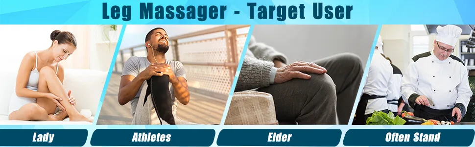Leg Massager with Air Compression for Circulation & Muscles Relaxation, 2 Heat Levels Function, Feet Calf Thigh Massage Sequential Massager Device with Handheld Controller, 4 Modes 4 Intensities - leg massager