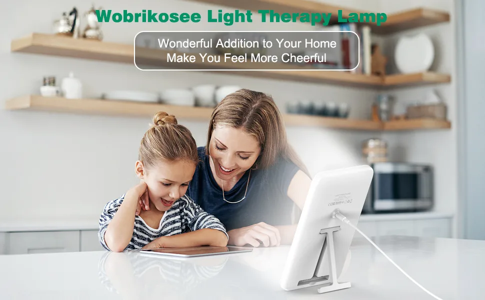 Light Therapy Lamp, Ultra-Thin UV-Free 10000 Lux Therapy Light, Timer Function, Adjustable Brightness Levels, Two Color Temperature, 90° Rotatable Stand for a Happy Life - product information 1