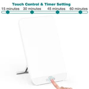 Light Therapy Lamp, Ultra-Thin UV-Free 10000 Lux Therapy Light, Timer Function, Adjustable Brightness Levels, Two Color Temperature, 90° Rotatable Stand for a Happy Life - product information 4