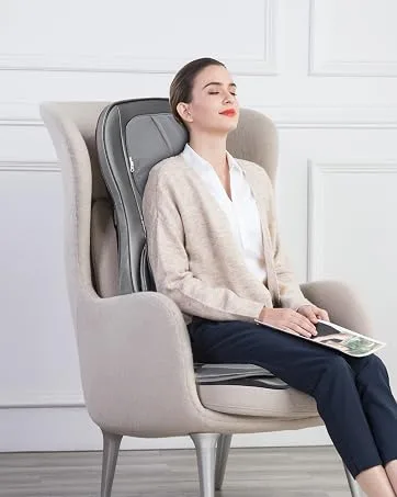 Comfier Shiatsu massage seat support with kneading rolling vibration and air compression massage massage coverage with heat function for neck shoulder back and thighs father's daily gift - 2307