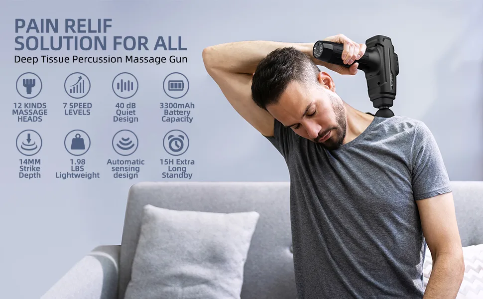 Massage Gun Deep Tissue Percussion Massager for Athletes, Recovery and Pain Relief, Upgrade Silence Handheld Relaxation Electric Massager(Black) R-black - massage gun