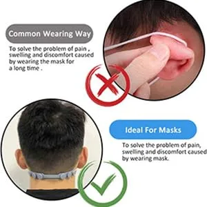 Mask Extender Strap Adjustable Mask Holder Clip Ear Savers for Masks, Masks Extension Hook for Extending Masks Buckle Band 6PC 3 Color - product information 2