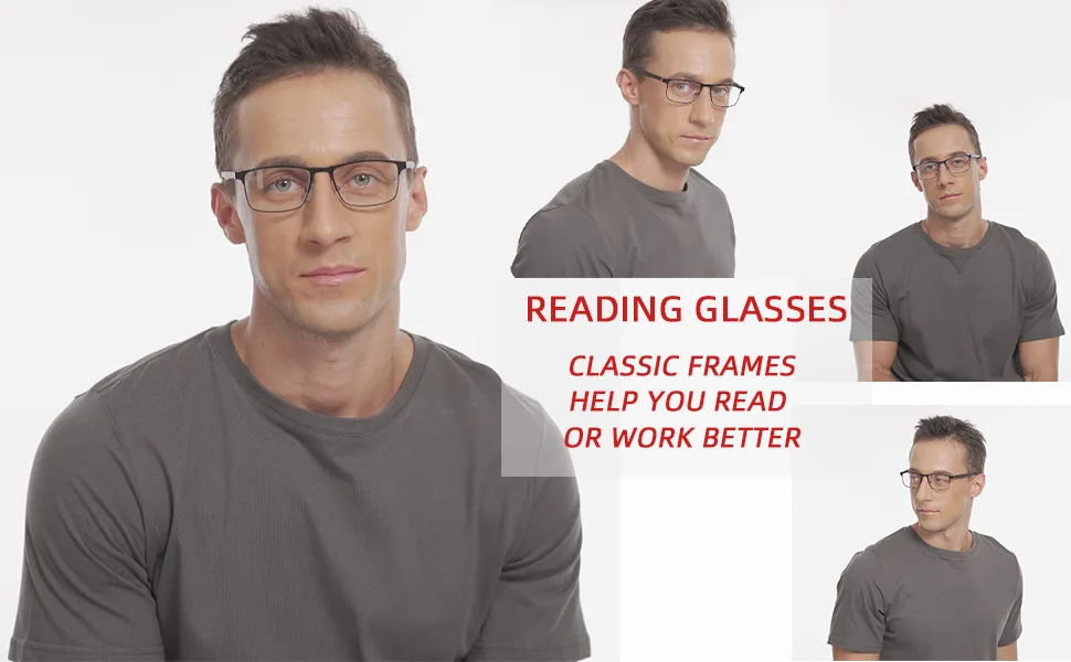 4-Pack Blue Light Blocking Reading Glasses for Men Stylish Metal Frame Readers with Comfort Spring Hinges Anti Glare UV Filter Eyeglasses , +2.0 STRENGTH 4 Pack Mix Colors 2.0 - help you read or work better