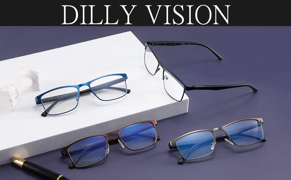 4-Pack Blue Light Blocking Reading Glasses for Men Stylish Metal Frame Readers with Comfort Spring Hinges Anti Glare UV Filter Eyeglasses , +2.0 STRENGTH 4 Pack Mix Colors 2.0 - reading glasses