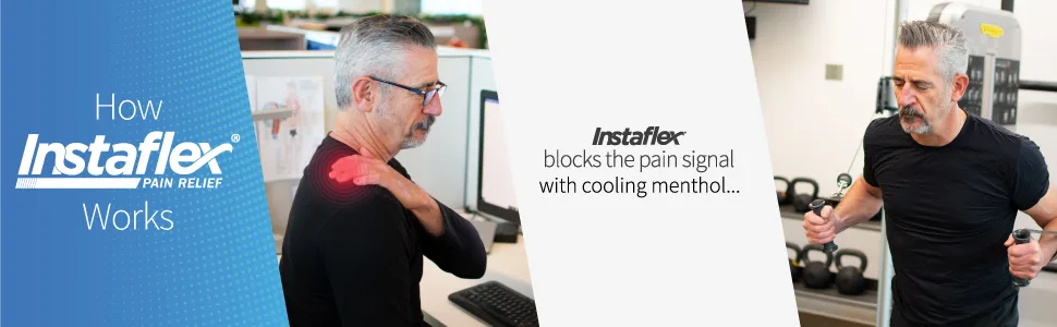 Instaflex Pain Relief Roll-On Delivers Nearly Double The Relief with Convenient, Easy-to-Use, No-Mess Roll-On - Instaflex works by blocking the pain signal with cooling menthol