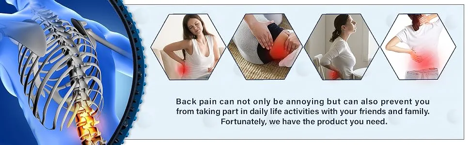 Back Stretcher for Lower Back Pain Relief, Multi-Level Lumbar Support Spine Board with Magnetic Acupressure Points Back Cracker Effective for Scoliosis and Herniated Disc suitable for Bed, Chair & Car - Back pain is annoying but can prevent you from taking part in daily life activities with your friend