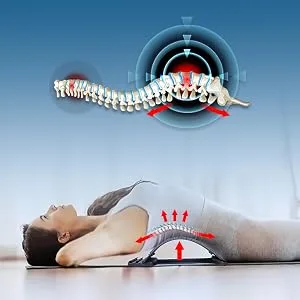 Back Stretcher for Lower Back Pain Relief, Multi-Level Lumbar Support Spine Board with Magnetic Acupressure Points Back Cracker Effective for Scoliosis and Herniated Disc suitable for Bed, Chair & Car - back stretcher for pain relief